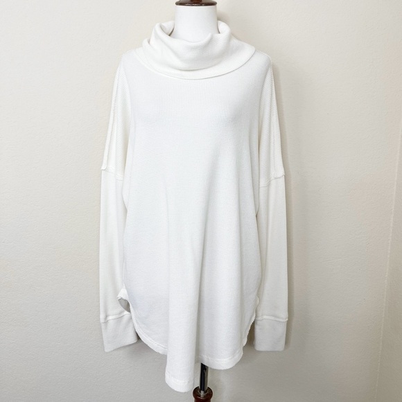Anthropologie Maeve Ainsley Turtleneck Thermal Long Sleeve Waffle Knit Top - Picture 4 of 15